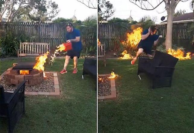 Любитель барбекю чуть не спалил свой огород в Австралии (Видео)