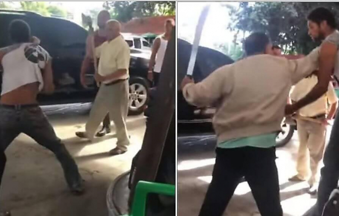 Губернатор, вооружённый топором и его охранник с мачете, поймали грабителя в Доминикане (Видео)