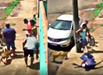 Погоня дворовых псов закончилась опрокидыванием прохожего в Бразилии - видео