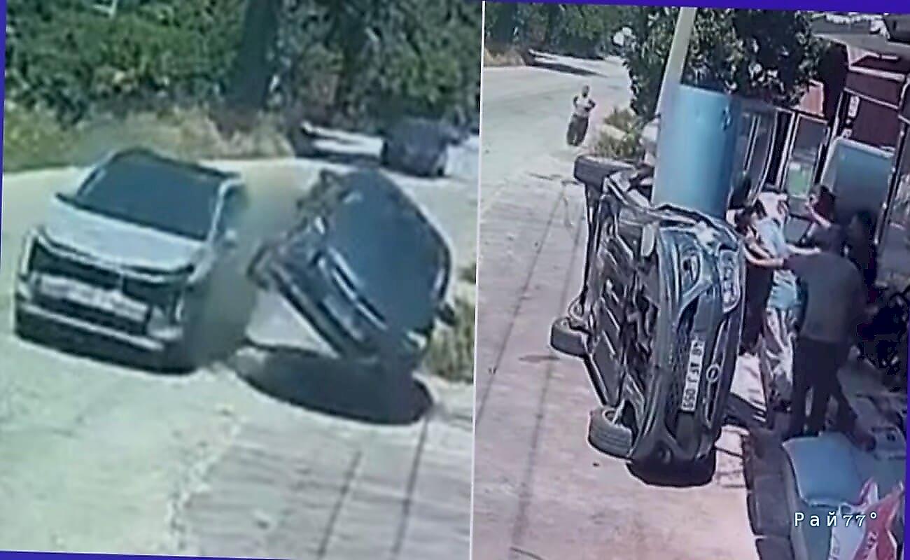 Автомобиль, столкнувшись с легковушкой, продолжил движение на боку ▶️