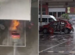 Электромобиль взлетел на воздух во время подзарядки в Китае