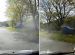 Автомобилистка, встретившись с деревом, поделила свой автомобиль на две части ▶