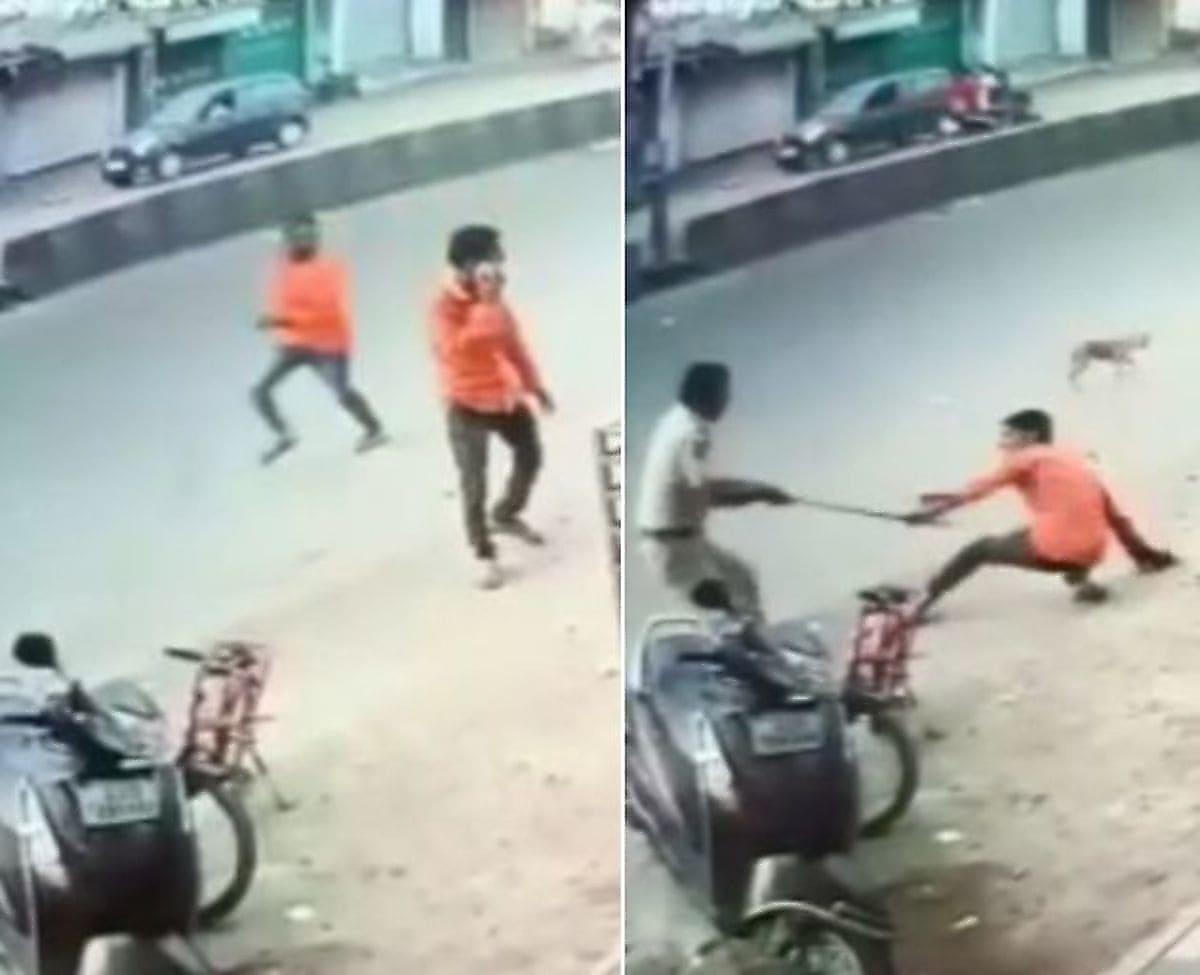 Полицейский обознался и побил палкой другого нарушителя карантина в Индии
