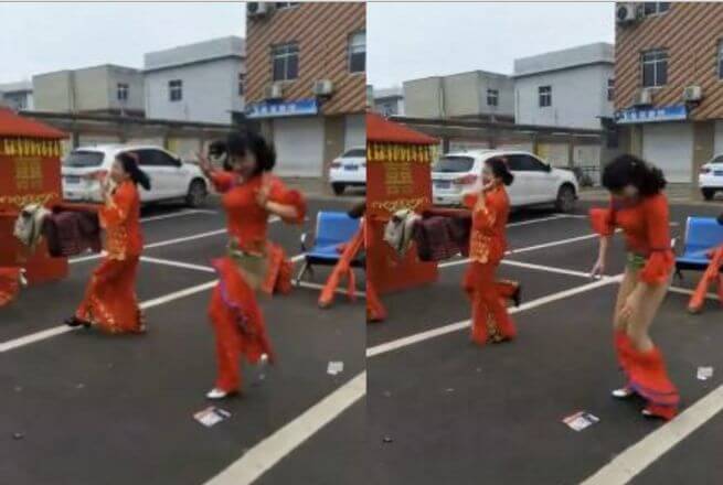 Девушка, потерявшая штаны во время танца, стала героиней китайских соц. сетей (Видео)