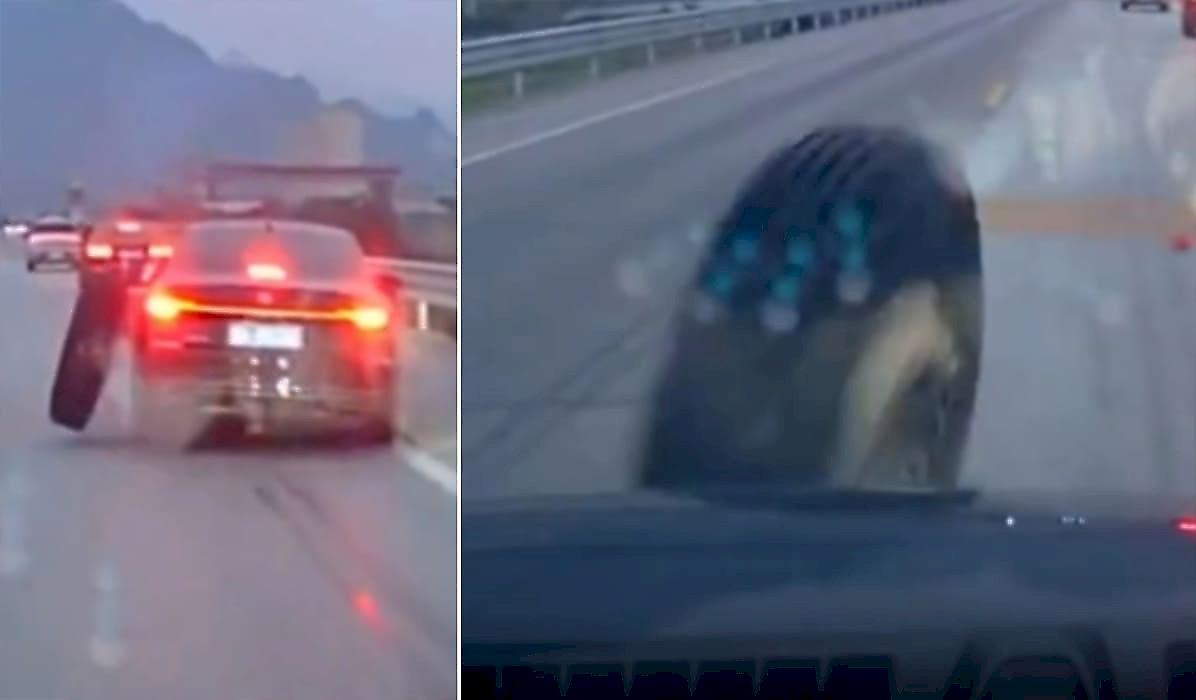 Водитель, благодаря реакции спас от колеса свой автомобиль и угробил чужой: видео