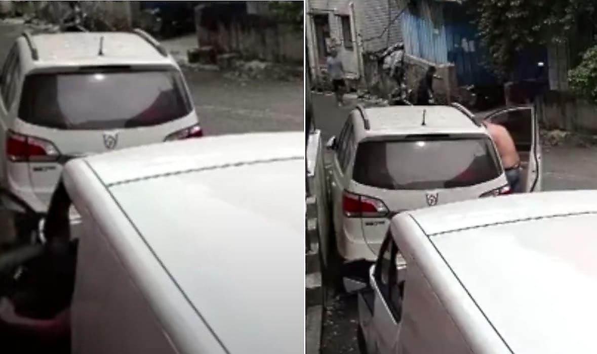 Китаец, паркуя фургон, умудрился разбить оба своих автомобиля
