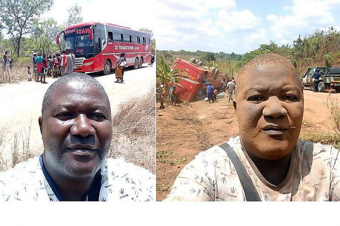Африканец сделал селфи до и после автокатастрофы в Мозамбике