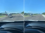 Пилот успел посадить на автотрассе неисправный самолёт