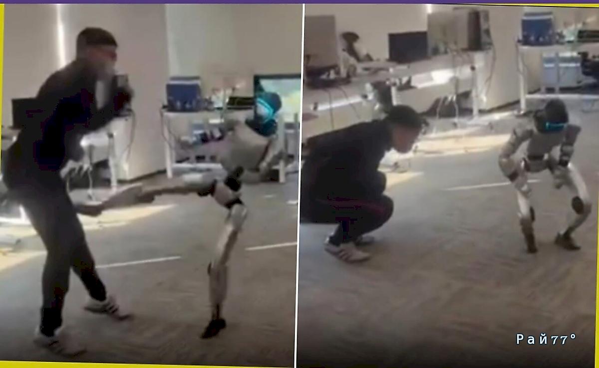 Робот послал в глубокий нокаут человека во время совместной тренировки по кунг-фу ▶️