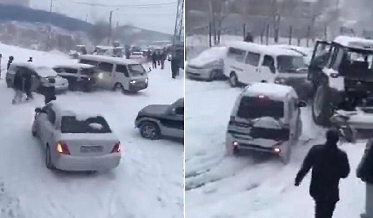 Снег стал полной неожиданностью для автомобилистов в Испании