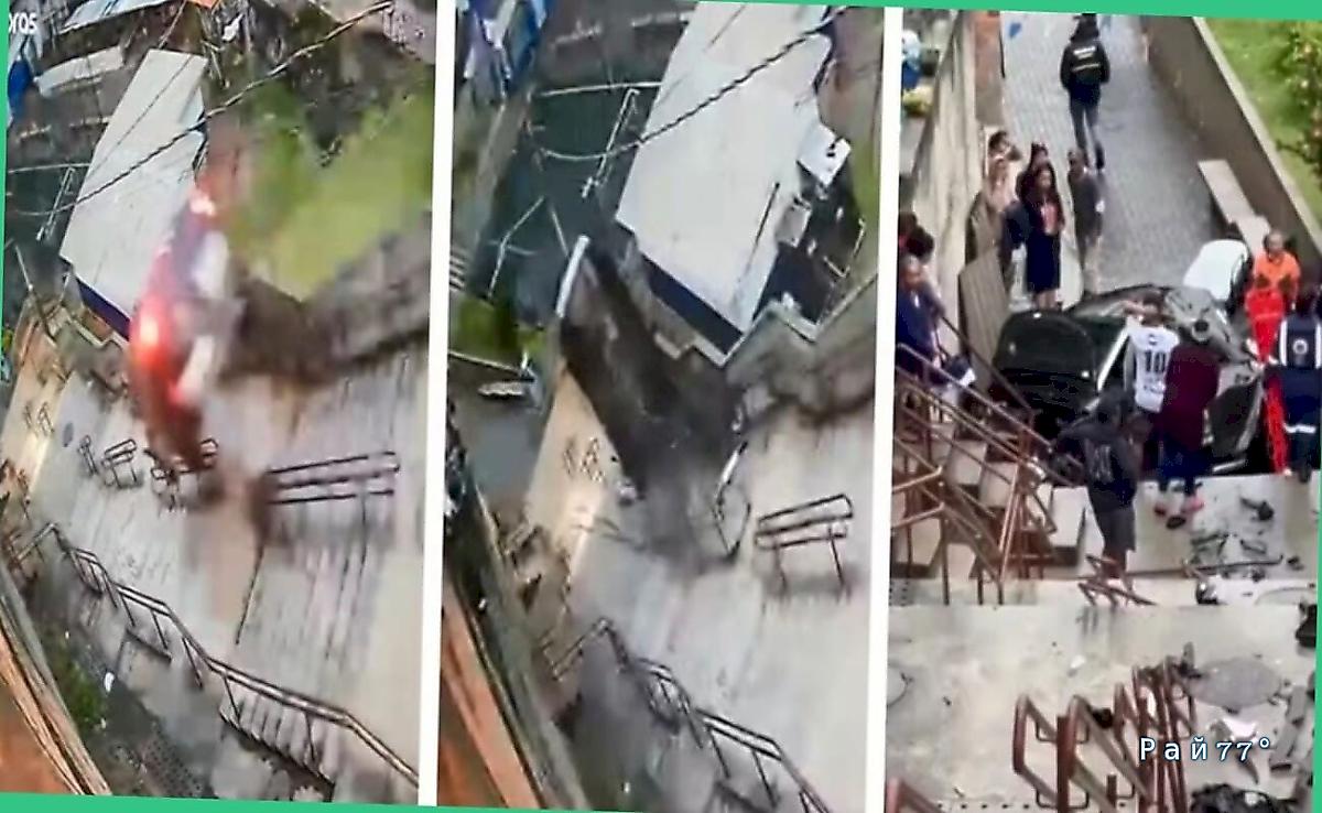 Водитель пережил падение с лестницы в салоне своего автомобиля