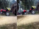 Индийские фермеры «порвали» трактор во время его буксировки