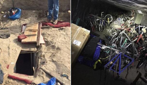 Таинственный бункер с 1000 похищенными велосипедами обнаружили в Калифорнии. (Видео)