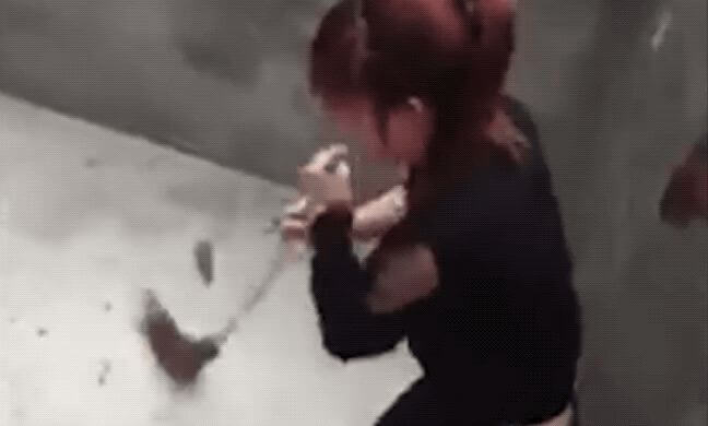 Эпичный бой между девушкой, вооружённой метлой и крысой был запечатлён во Вьетнаме. (Видео)