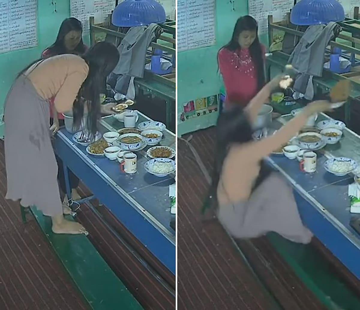 Пищевая фетишистка опрокинула стол с яствами во время фотосессии