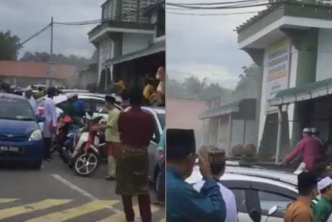 Короткое замыкание вызвало панику среди прихожан в малазийской мечети. (Видео)