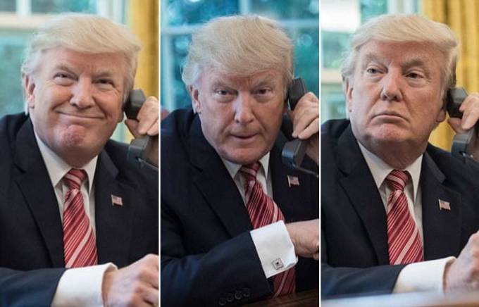 Президент США, находясь в обществе репортёров, провёл 1.5 минуты в «томительном» ожидании ответа по телефону от премьера Ирландии. (Видео)