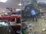 Два автолюбителя, преследуя разные цели, разгромили магазины на своих пикапах ▶