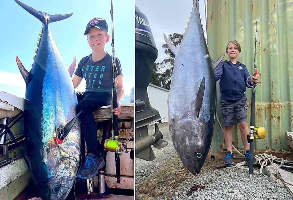 10-летний рыбак на удочку поймал 88-килограммового тунца в Австралии