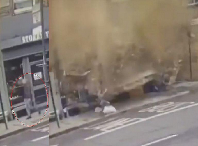 Пешеход прошёл мимо кафе за мгновение до обрушения крыши в Лондоне