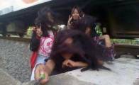 Коллективное селфи школьниц, на фоне проезжающего поезда закончилось трагедией в Индонезии. (Видео) 0