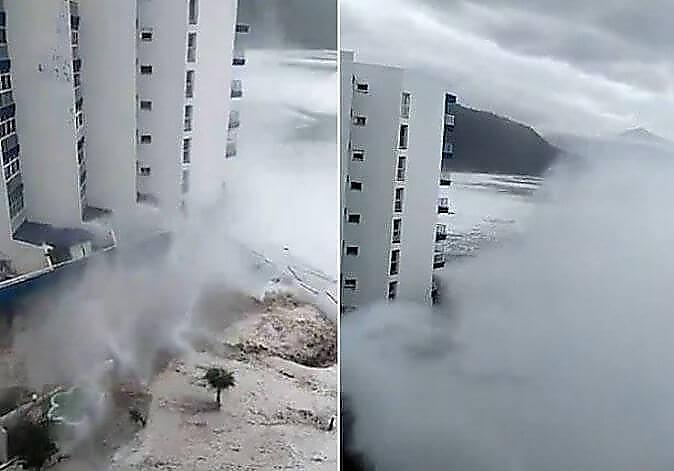 Мощные волны накрыли первые этажи жилых домов на Тенерифе (Видео)