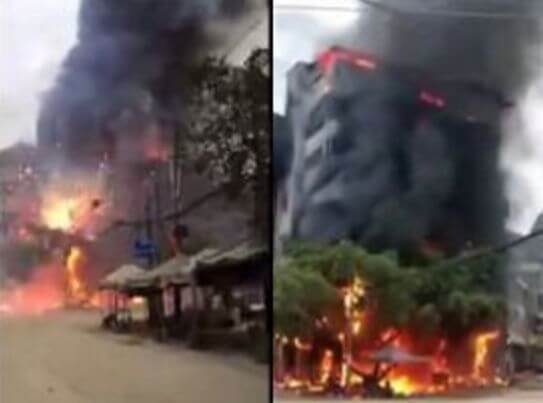 Торжества с фейерверками закончились пожаром, охватившим китайский супермаркет (Видео)