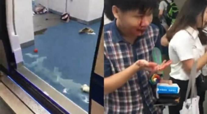 Обморок пассажира китайской подземки вызвал панику в вагоне метро (Видео)
