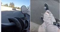 Мотоциклист чудом выжил, оказавшись под колёсами грузовика (Видео) 0